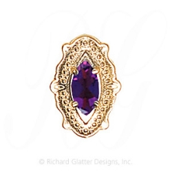 GS514 AMY - 14 Karat Gold Amethyst Slide 